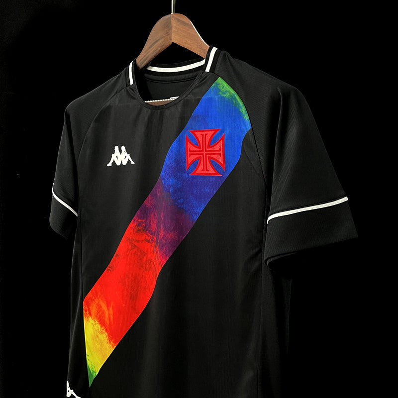 Camisa Vasco da Gama Edição Especial LGBTQIA+ 21/22 Torcedor Kappa Masculina - Preta