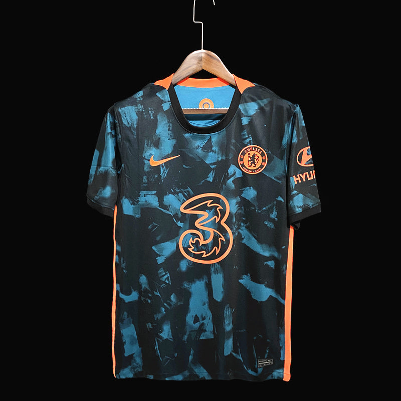 Camisa Chelsea Third 21/22 Torcedor Nike Masculina - Preta e Azul