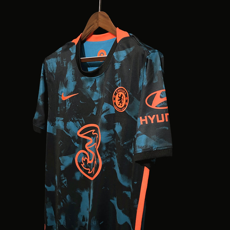 Camisa Chelsea Third 21/22 Torcedor Nike Masculina - Preta e Azul
