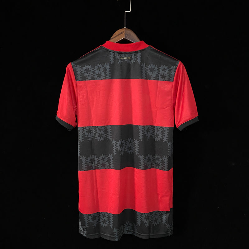 Camisa Flamengo I 21/22 Torcedor Adidas Masculina - Preta e Vermelha